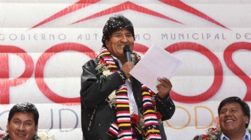 Después de 6 años Evo Morales estuvo presente en el aniversario de Potosí