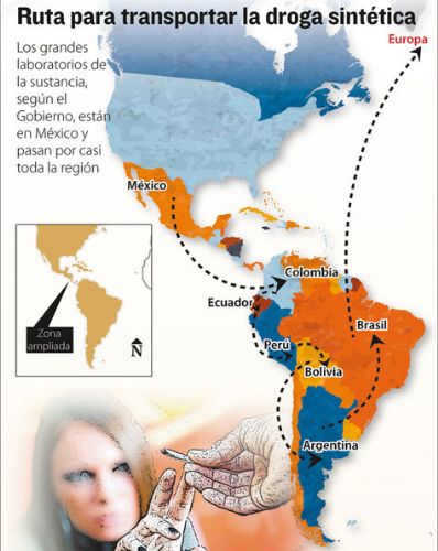 Bolivia es país de tránsito de droga sintética